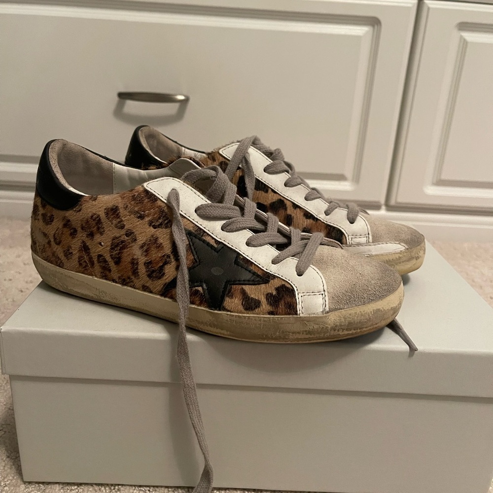Golden Goose SuperStar sneakers size 36 (6) Leopard print. Great condition!